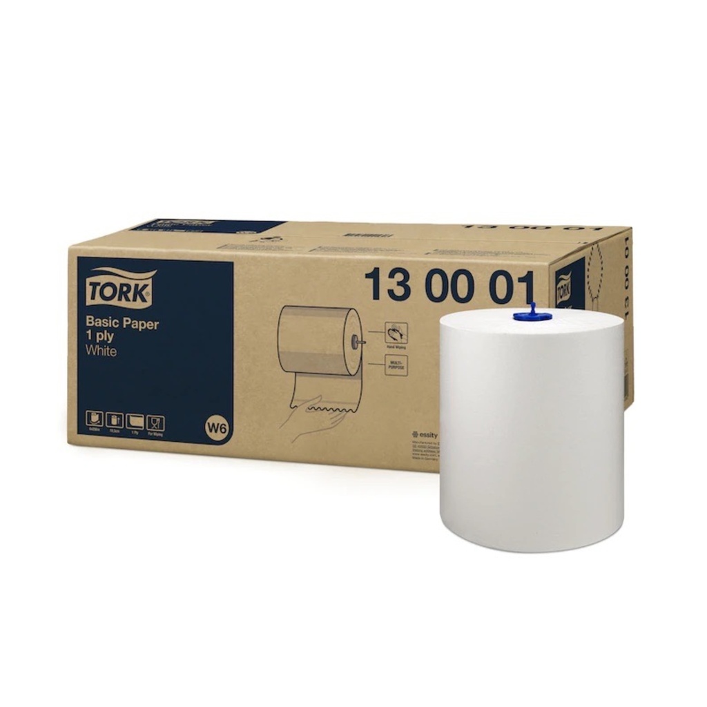 TORK BASIC PAPER WHITE 1PLY W6 (6 ROL) #130001