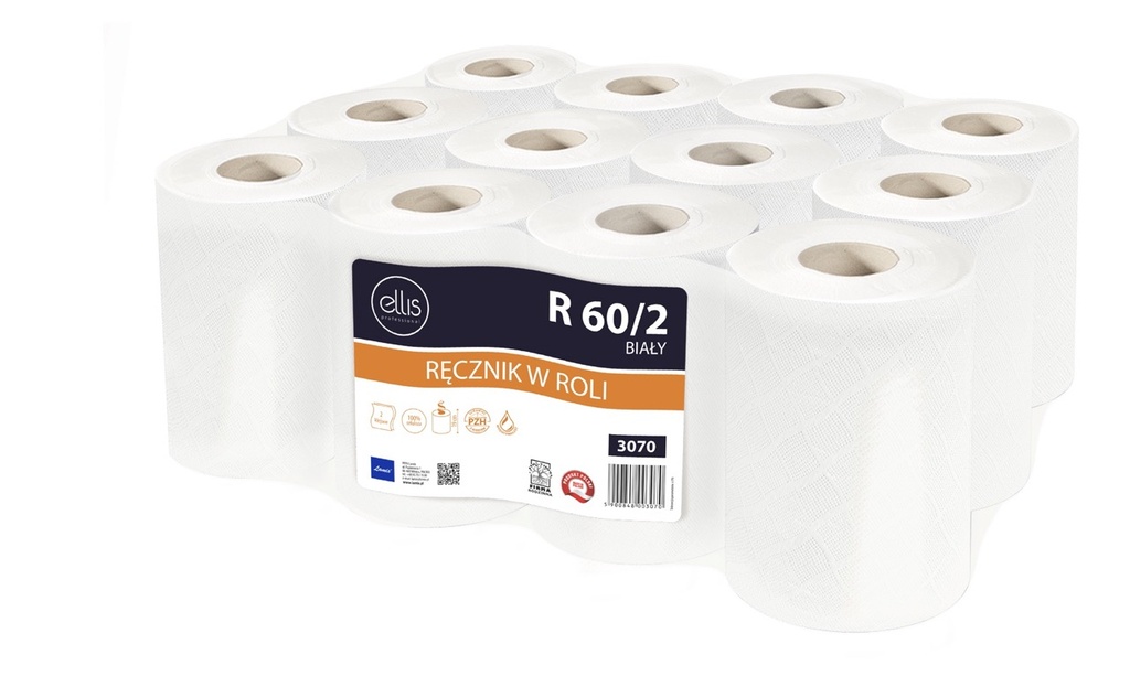 RĘCZNIK BIAŁY COMFORT ELLIS R60/2 (12ROL)#3070