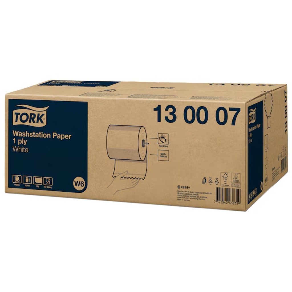 TORK CZYŚCIWO PAPIEROWE DO DOZOWNIKA UCZELNIONEGO 1W (6ROL) #130007