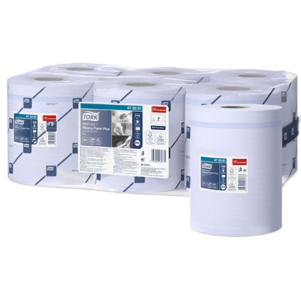 TORK REFLEX WIPING P. PLUS BLUE (6 ROL) #473391