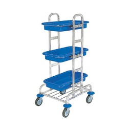 [9656] WÓZEK SERWISOWY CHROMOWANY Z KUWETAMI #MIN-0001